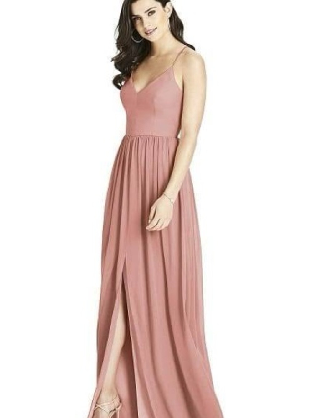 Dessy Collection Desert Rose Spaghetti Strap Maxi Dress